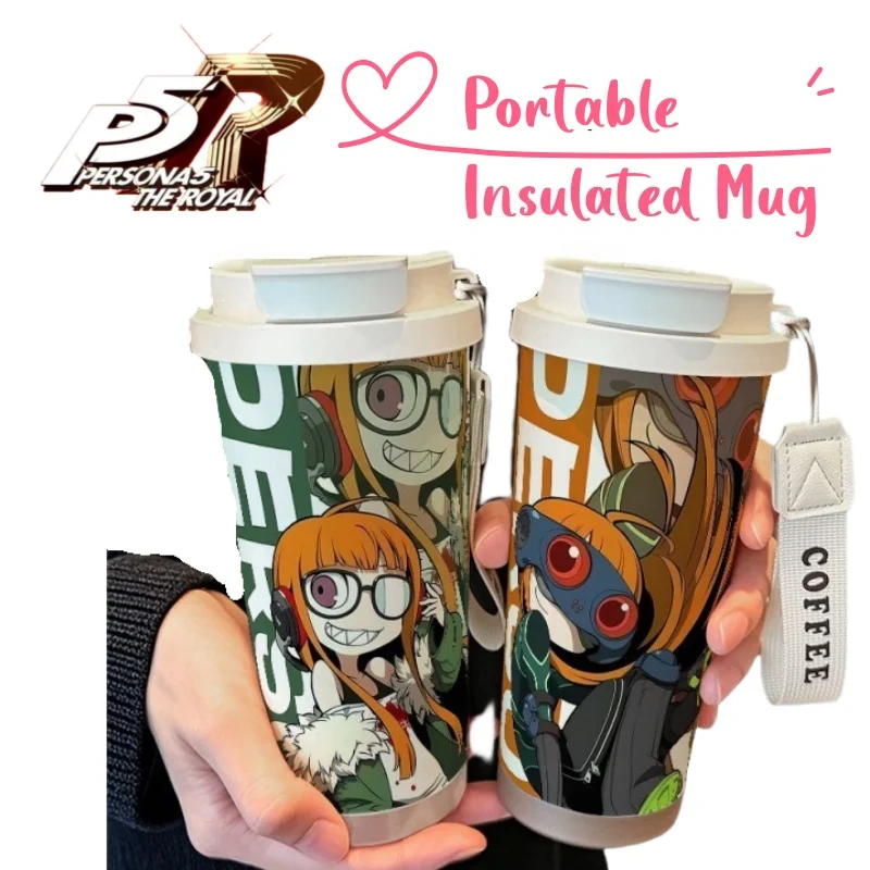 

New persona high-value creative personality large-capacity thermos cup 316 stainless steel portable straw cup car coffee cup