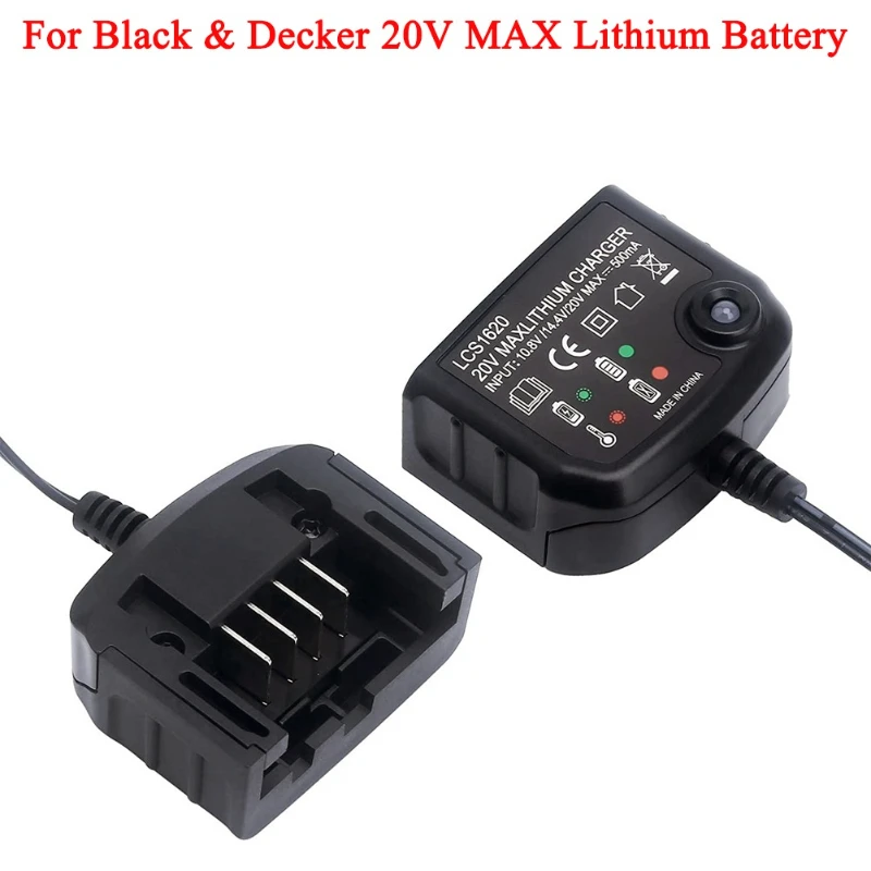 

Compatible with For Black&Decker 20V Lithium Batteries LBX20, LBX4020, LB2X4020 Lithium Battery Charger Adapter US/EU/UK/AU Plug