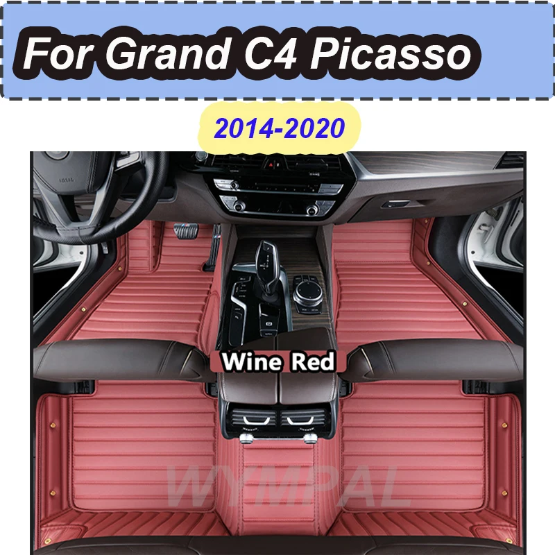

LUXURY Car Mats For Citroen Grand C4 Picasso SpaceTourer 7seat 2014~2020 Non-slip leather Rugs Pad Interior Parts Car accessorie