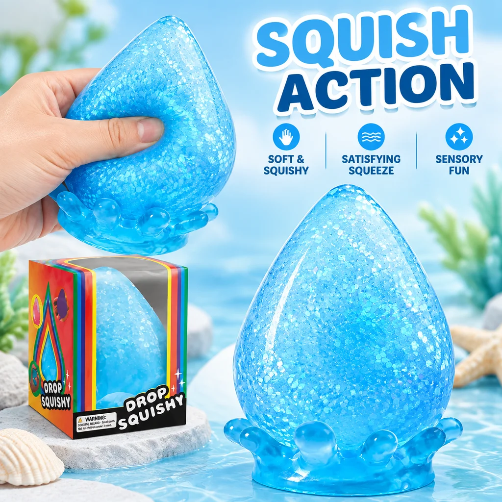 Needoh Stress Relief Squishy Slow Rising Sensory Fidget Toy Dreamy Water Drop Maltose Texture Anti Anxiety Sensory Gadget for