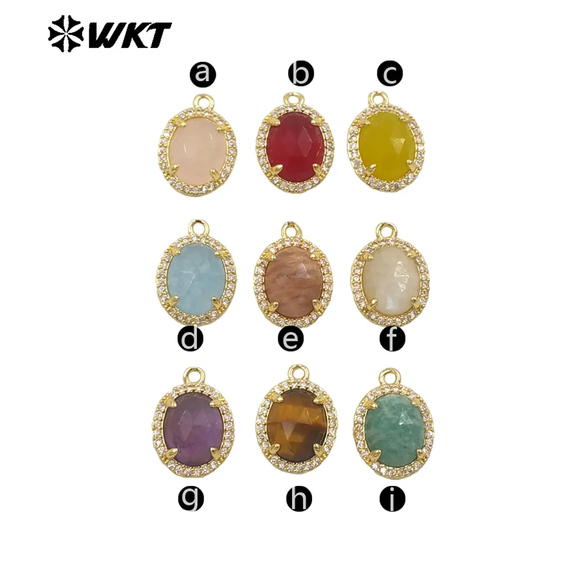 WT-P1991 Wholesale Tiny Elegant Popular Gemstone Pendant With Different Color For Laddy Daily Fine Decoration