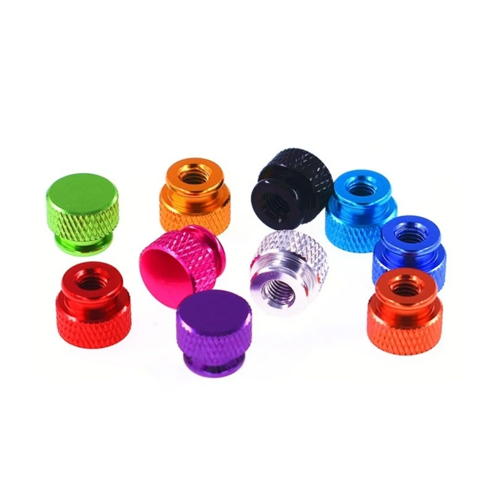 1-10Pcs Anodized Aluminum Knurled High Step Thumb Nut For RC Model 10 Colors M3- M6 Blind Hole Frame Hand Tighten Nuts