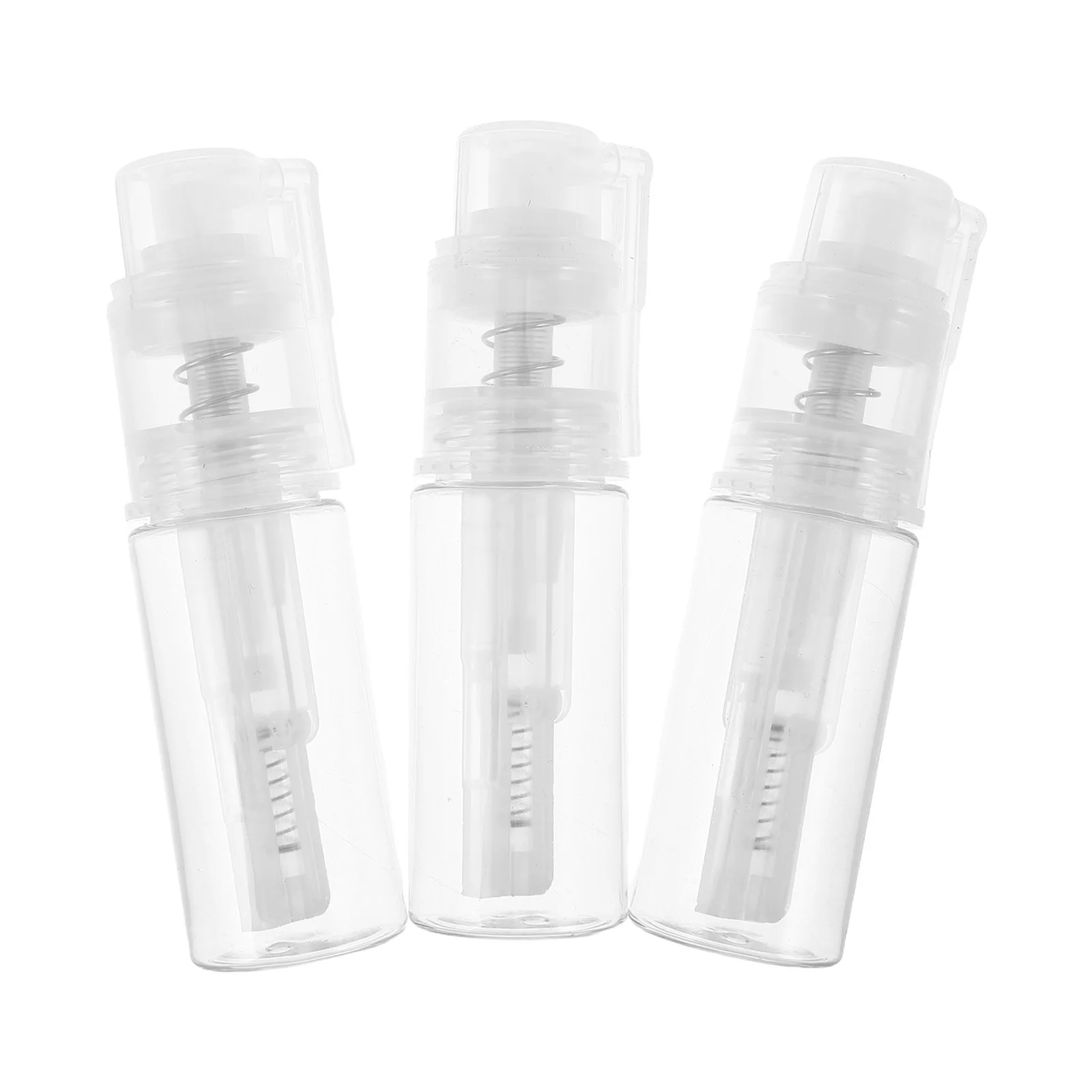 3개입 파우더 스프레이 병 플라스틱 롱 노즐 빈 탈크 디스펜서 재사용 가능 휴대용 여행용 파우더 어플리케이터