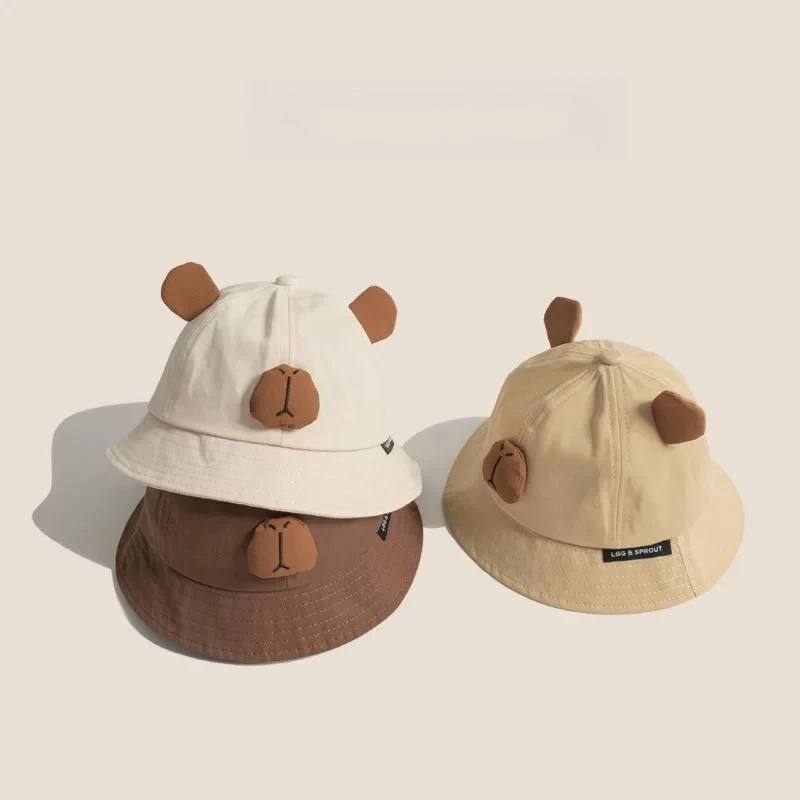 

Baby Bear Cartoon Sun Protection Hat Outdoor Fishing Cap Boys Girls Cute Matching Spring Autumn Light Weight UV Protection Hat