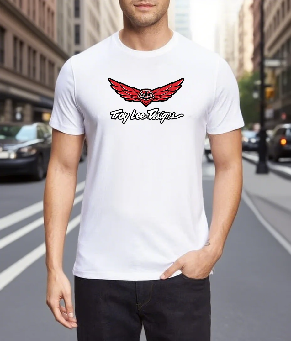 

Men's Clothing With T-Troy Lee Designs Print Graphic T-Shirts Y2k Vintage Summer Tops Harajuku 230G White Streetwear 100% Cotton