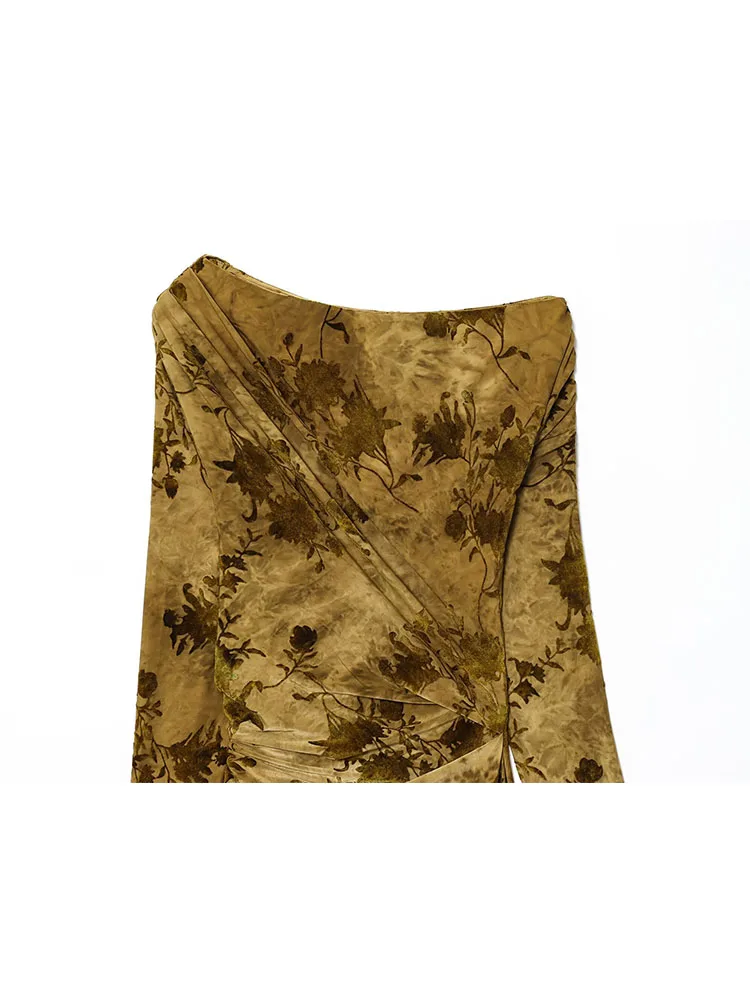 Mulheres gola diagonal vestido longo 2025 nova moda feminina mangas compridas fora do ombro vestidos elegantes feminino outono sexy vestido de festa