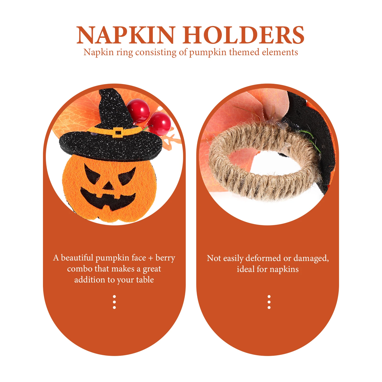

2 Pcs Napkin Ring Harvest Thanksgiving Table Holders High Quality Felt Rings Buckles Fall