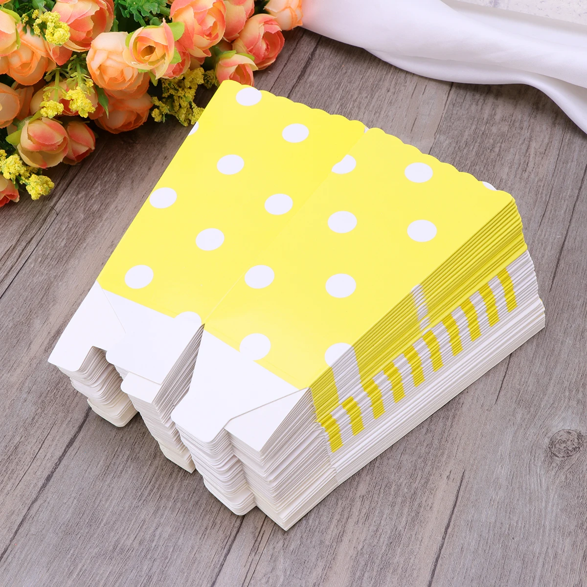 

48pcs Popcorn Candy Bar Bags Disposable Party Bag Yellow Gift Bowl Party Candy Cartons Birthday Baby Shower Kids Supplies