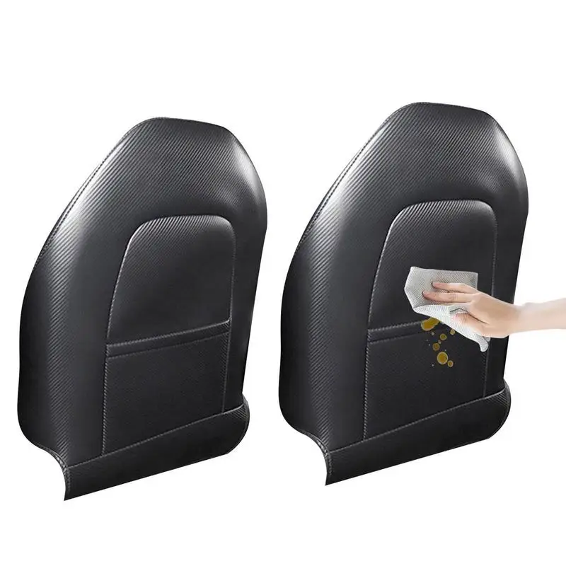 

ForTesla Model 3 Model /Y Leather Seat Back Kick Protectors Anti Dirty Seat Back Pad Protector Car Interior Styling 2 Pieces