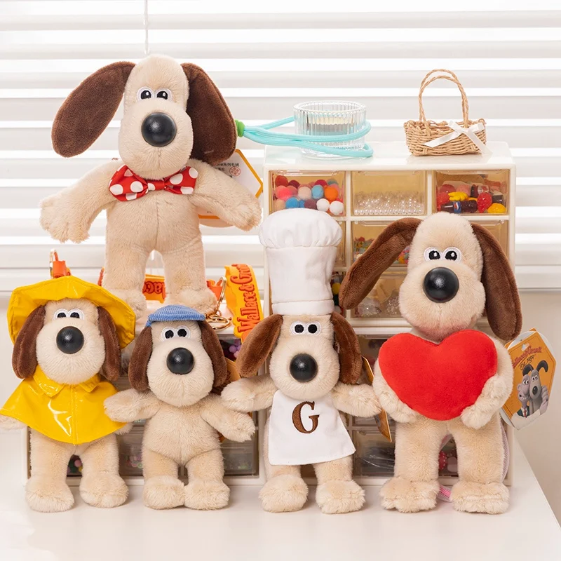 Original Gromit Plush Wallace Toys Cartoon Dogs Kawaii Bag Pendant Key Chain Anime Cute Puppy Stuffed Dolls Kid Birthday Gift