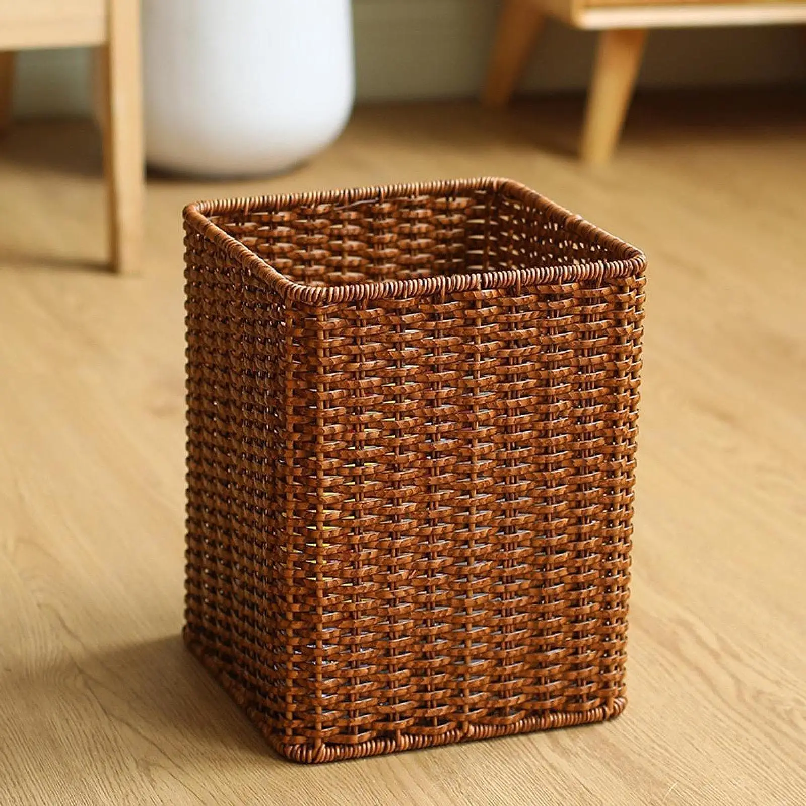 Trash Can Open Top Garbage Can Bucket Recycling Bin Space Saving Wastebasket Waste Basket for Toilet Kitchen Laundry Office