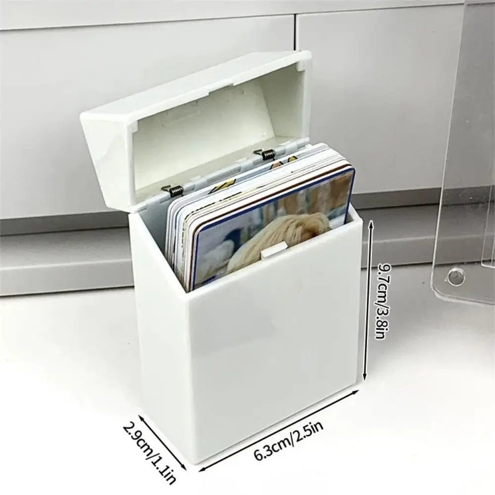 Dustproof Photo Case Picture Sorting Organizer Idol Card Storage Office Name Card Holder Flip Lid Plastic