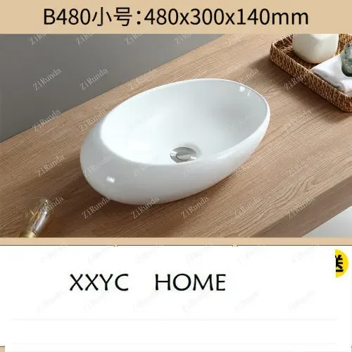 ~Y   Table Basin Wash Basin Mini Home Single Basin Balcony Washbasin Small Size on Ceramic