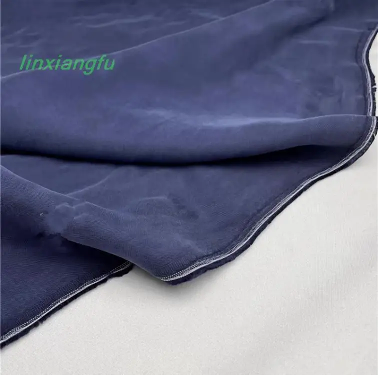 Tessuto di seta di ammoniaca di rame colorato solido sabbiato pesante, tessuto di seta fresco di fascia alta, tessuto di abbigliamento per pantaloni