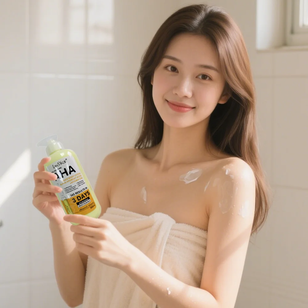 

AHA Moisturizing Body Lotion Nourish Brighten Tighten Plus Toner Essence Body Butter Whitening Cream Horse oil body lotion