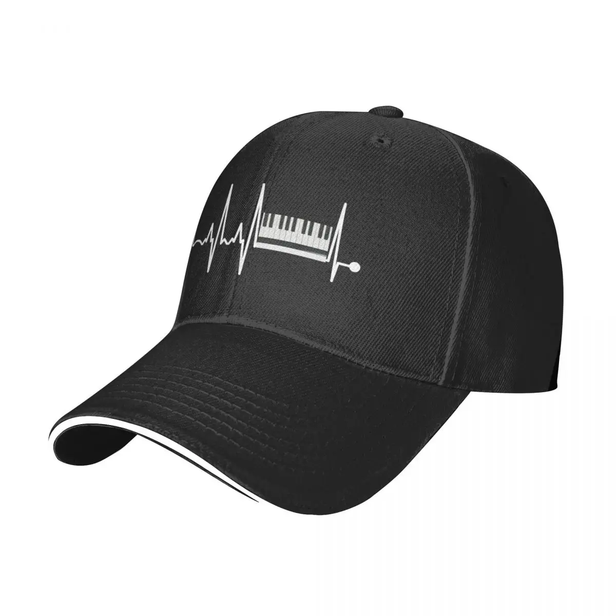 Keyboard Piano Heartbeat Baseball Cap Visor fishing hat Man Women's