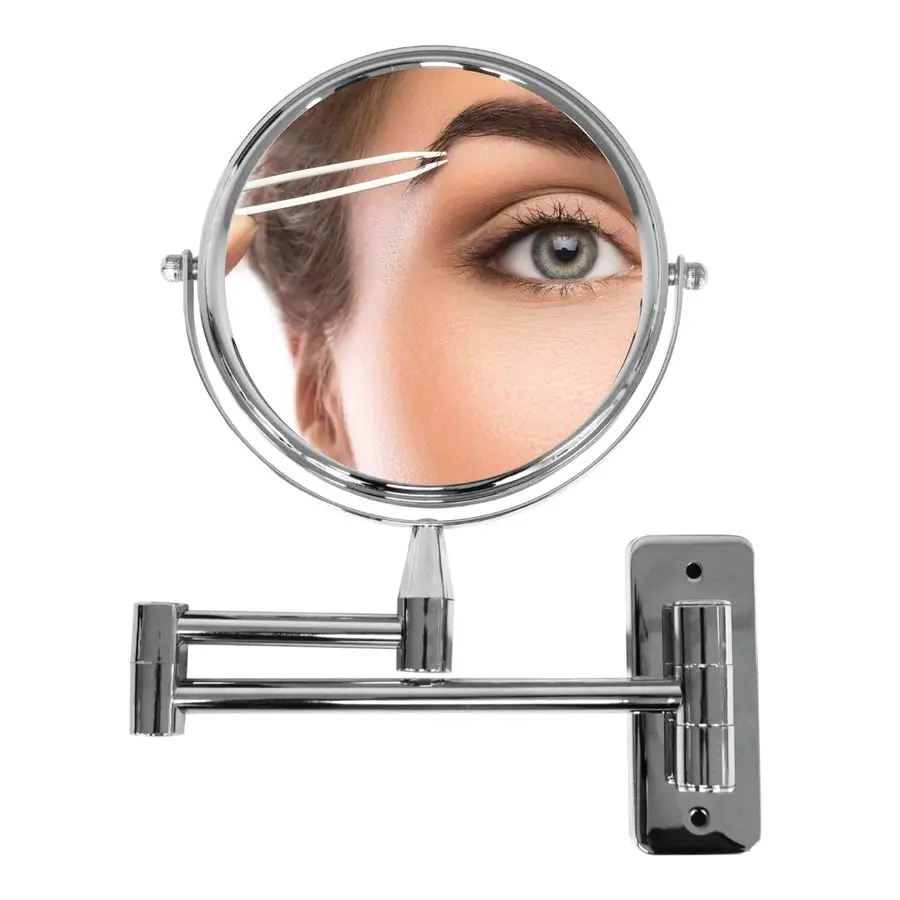 

Зеркало для макияжа Creations, 8 дюймов, двустороннее, настенное, с регулируемой высотой, 10-кратное увеличение