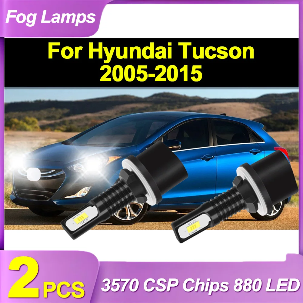 

2PCS 90W High Power 20000LM 880 LED Front Fog Lamps Car Fog Lights White 6000K Plug And Play 12V For Hyundai Tucson 2005-2015