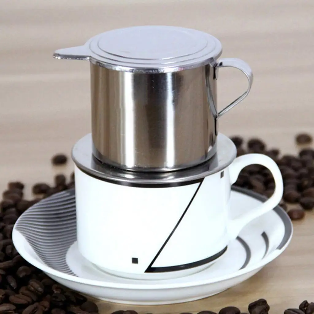 Vietnamese Coffee Drip Brewer Stainless Steel Portable Coffee Maker Filter for Cafe Style Drinks