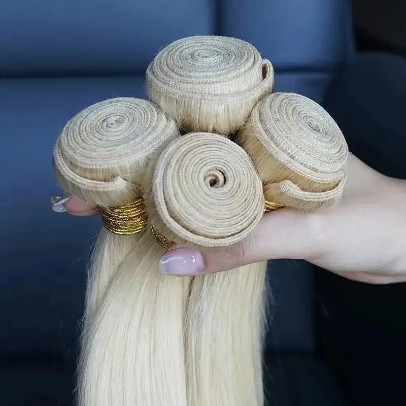 613 Blonde Straight Hair Bundles Brazilian Remy Human Hair Extension Honey Blonde Bundles 20 22 24 26 28 30Inches For Woman