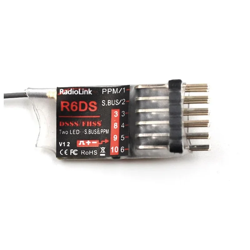 Radiolink 2.4G 6CH RadioLink R6DS DSSS Receiver For AT9 AT9S AT10 Transmitter RC 2.4G Receiver For RC MODEL AIRPLANE