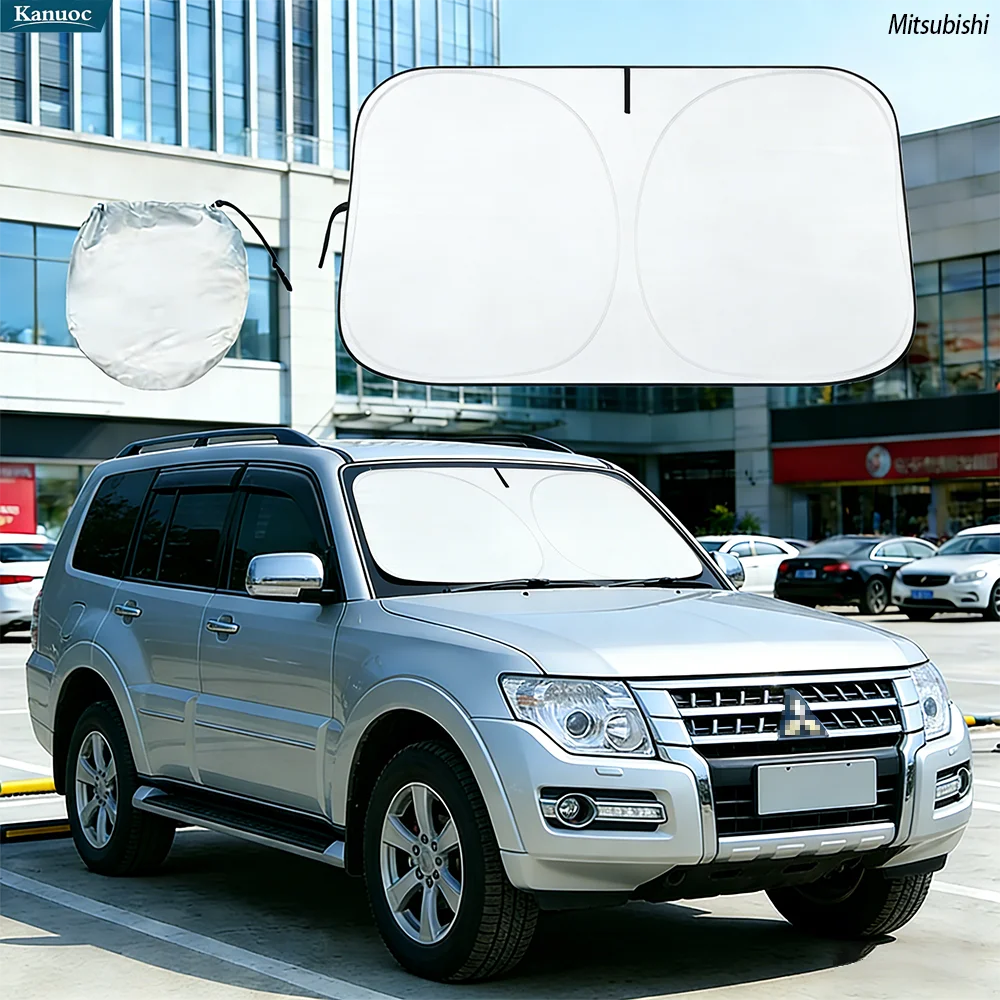 

Солнцезащитный козырек на лобовое стекло для Mitsubishi Pajero 2010-2021, складной, защищает от УФ-лучей