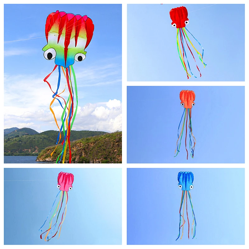 

free shipping children kite flying toys octopus kite inflatable kites factory walk in sky dragon kite flying toy wind spinner