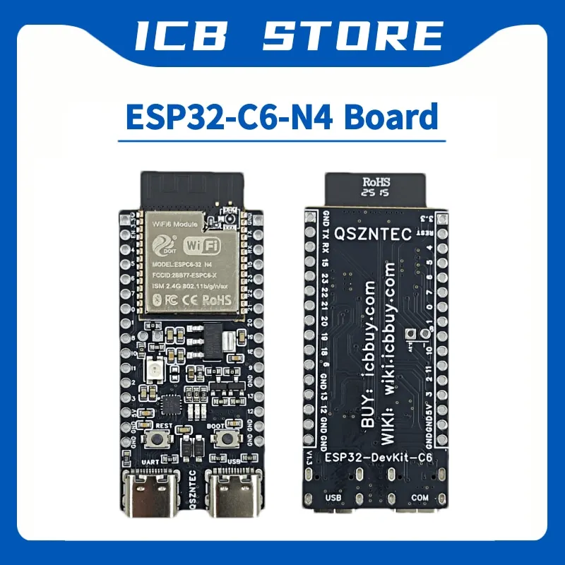 ESP32-C6-DevKitC-1 Development Board ESP32 N4 Core Board 4MB Flash WIFI6 BLE Zigbee Compatible ESP32 Module
