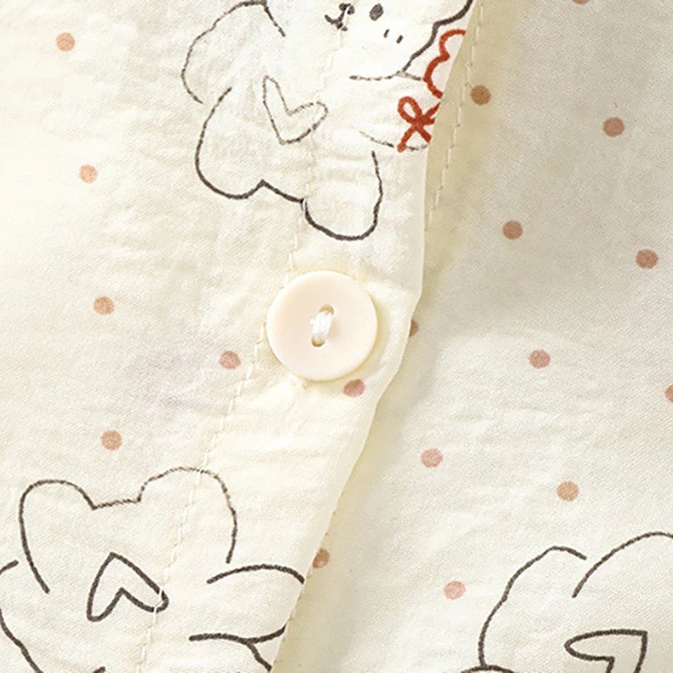 2 Pcs Spring Autumn Kids Loose Thin Pajama Lace Pants Set Girls' Print Home Clothes Sets Summer Child Air Conditioning Clothes #6