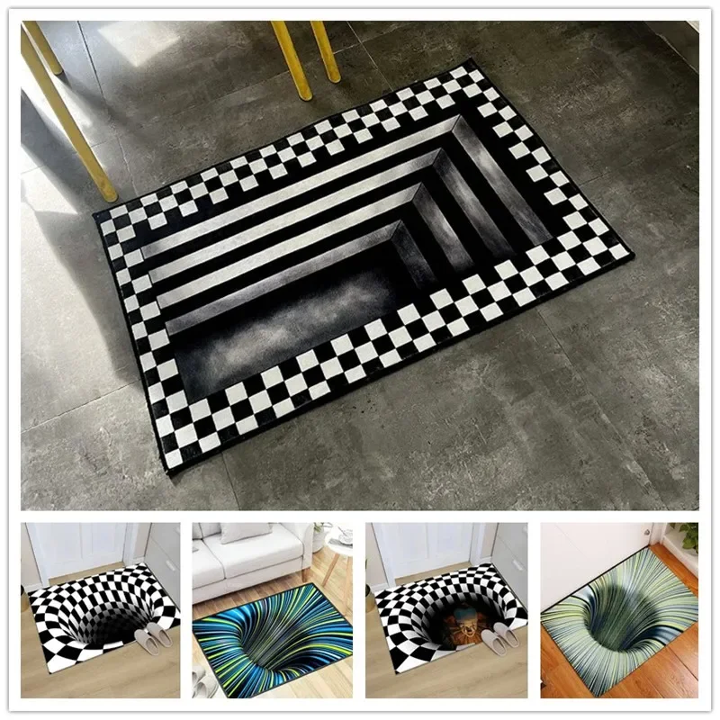 

3D Vortex Illusion Entrance Doormat Home Decor Carpet for Living Room Bathroom Kitchen Hallway Balcony Rugs Anti-slip Floor Mat