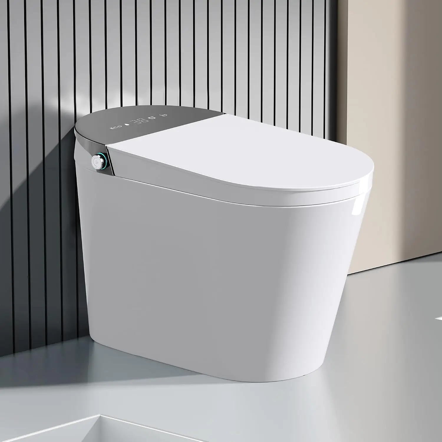 

Smart Toilet, One Piece Bidet Toilet for Bathrooms, Toilets with Warm Water Sprayer & Dryer, Foot Sensor Operation, Heated Bidet