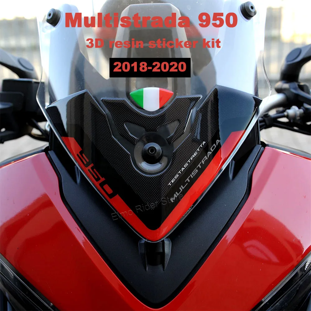 Multistrada 950 для Ducati Multistrada 950 2018 2019 2020 3D, резиновый топливный бак, защитные наклейки, набор, водонепроницаемые, устойчивые к царапинам