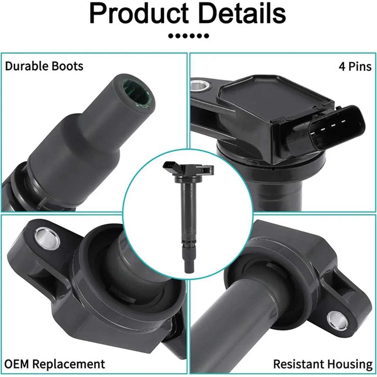 1/4/6 قطعة ملف الإشعال التوصيل ل 2012-2015 سليل iQ 1.3L L4 NSP110 NSP120 NSP130 1NRFE 90919 02257 90919-02257 #4