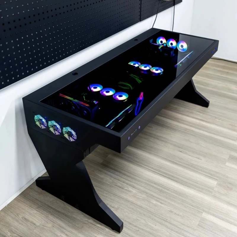 

Computer chassis integrated table, two hosts can be installed for two, large chassis, water-cooled e-sports table