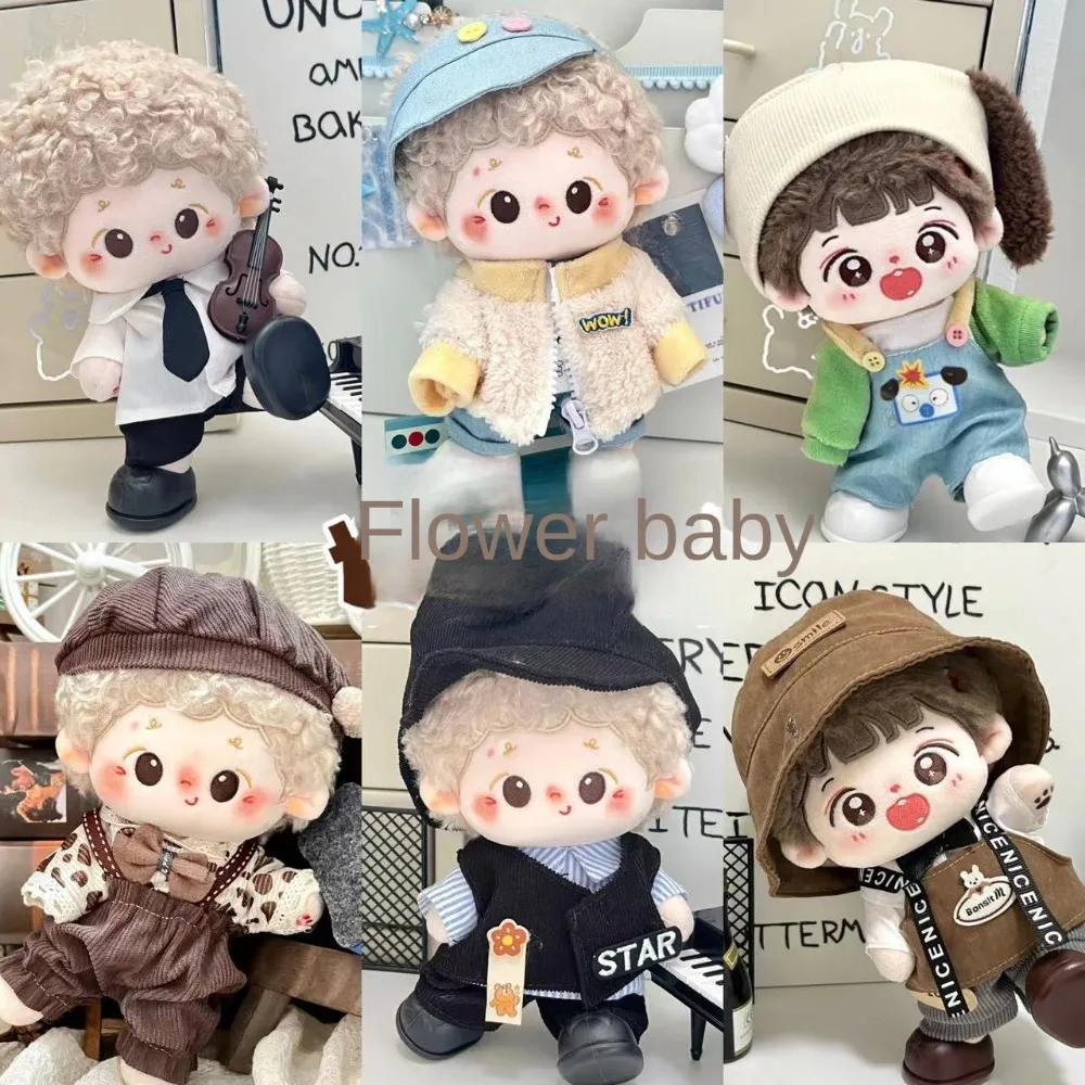 만화 20cm 면 인형 인형 옷 여러 스타일 BJD 귀여운 복장 선물 코스프레 소품 인형 전체 세트 플러시 장난감