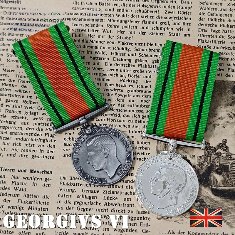1939-1945 Ribbon Medal British Empire Home Defence Medal 35mm Pendant Pin Style Badge History Fans Collection Crafts