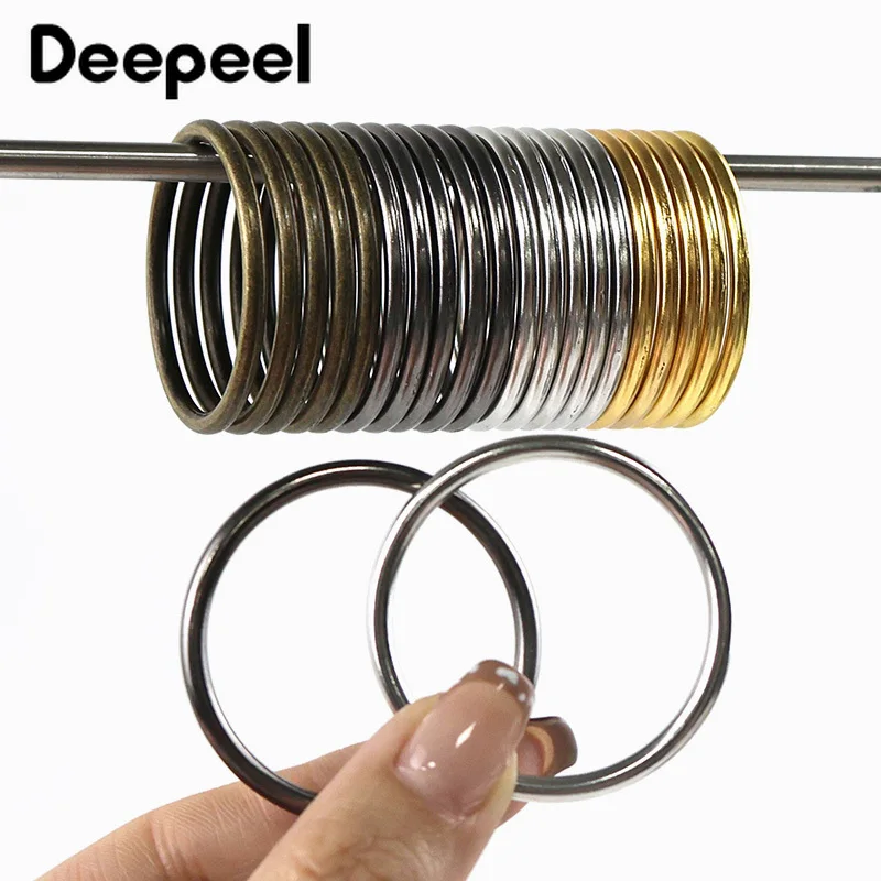 10/20Pcs 20-50mm O Ring Metal Buckles Keychain Connector Bag Strap Carabiner Clip Leather Crafts Loop