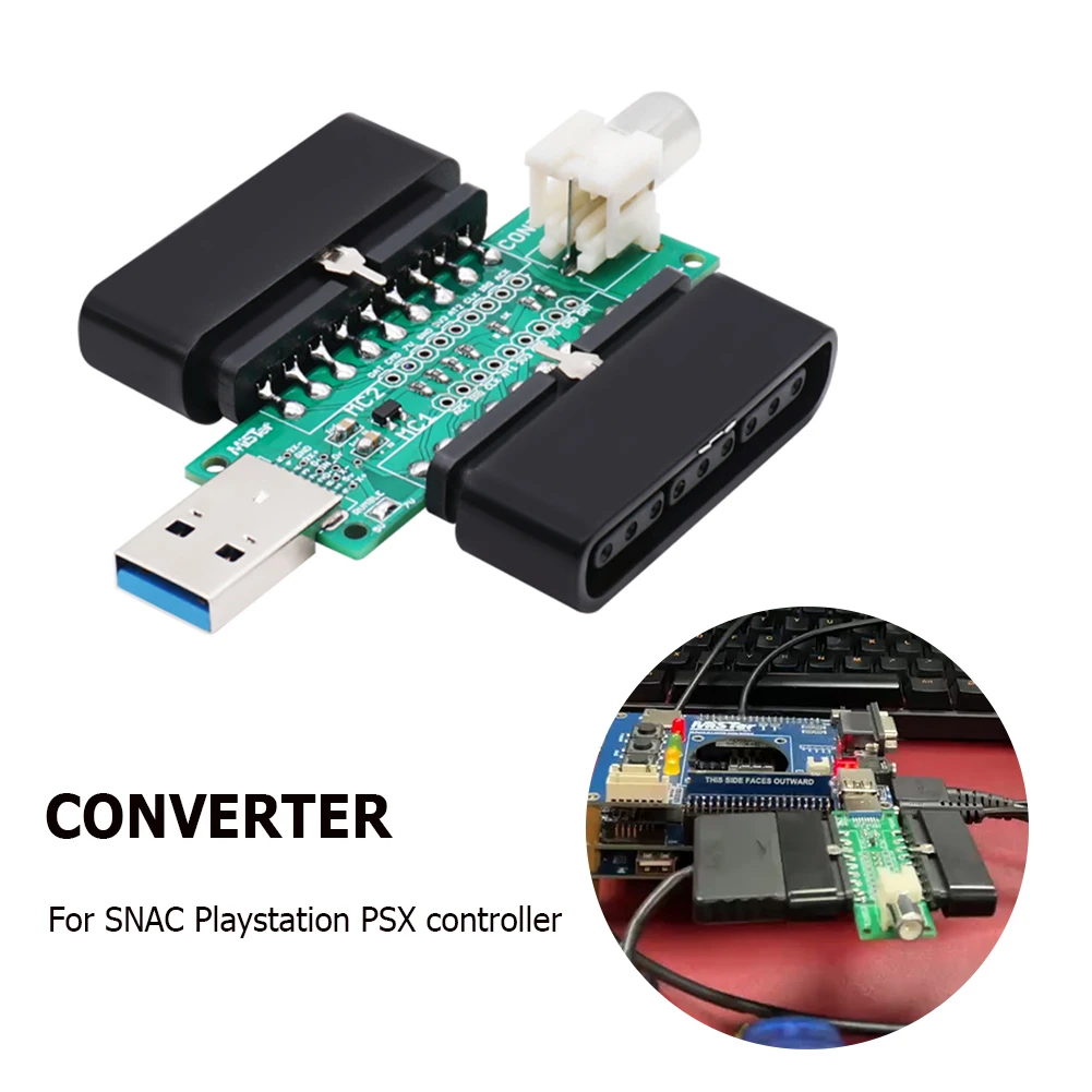 For SNAC Playstation PSX Controller Converter Adapter with USB 3.0 Cable for MiSTer FPGA Analog Digital IO Board Accessory