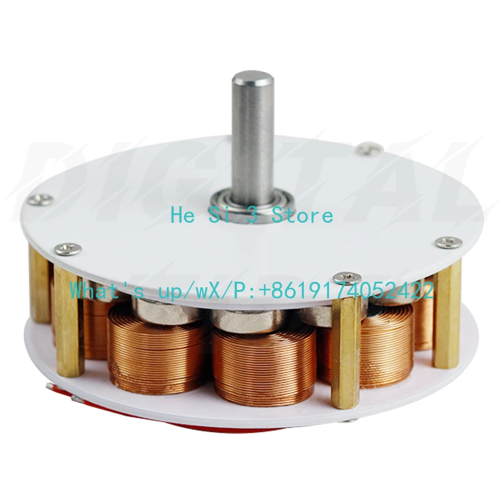 Mini Disc Iron Core Generator 50W 24V Strong Magnetic Low Speed Multi-pole Three-Phase AC Generator 100-650rpm 85mm*25mm
