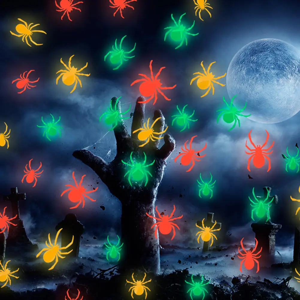 

36pcs Night Glow Spider Wall Stickers 3D Halloween Decor For Home Party Window Glass Self-Adhesive Pvc Decal Unique Wall Decor