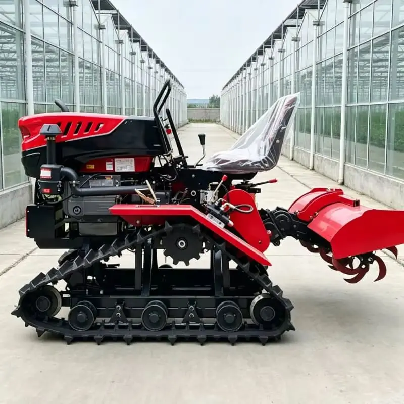 Customized Farm Land Preparation Machine, Crawler Rotary Tractor, New 2026 Small Farm Ploughing Mini Tiller