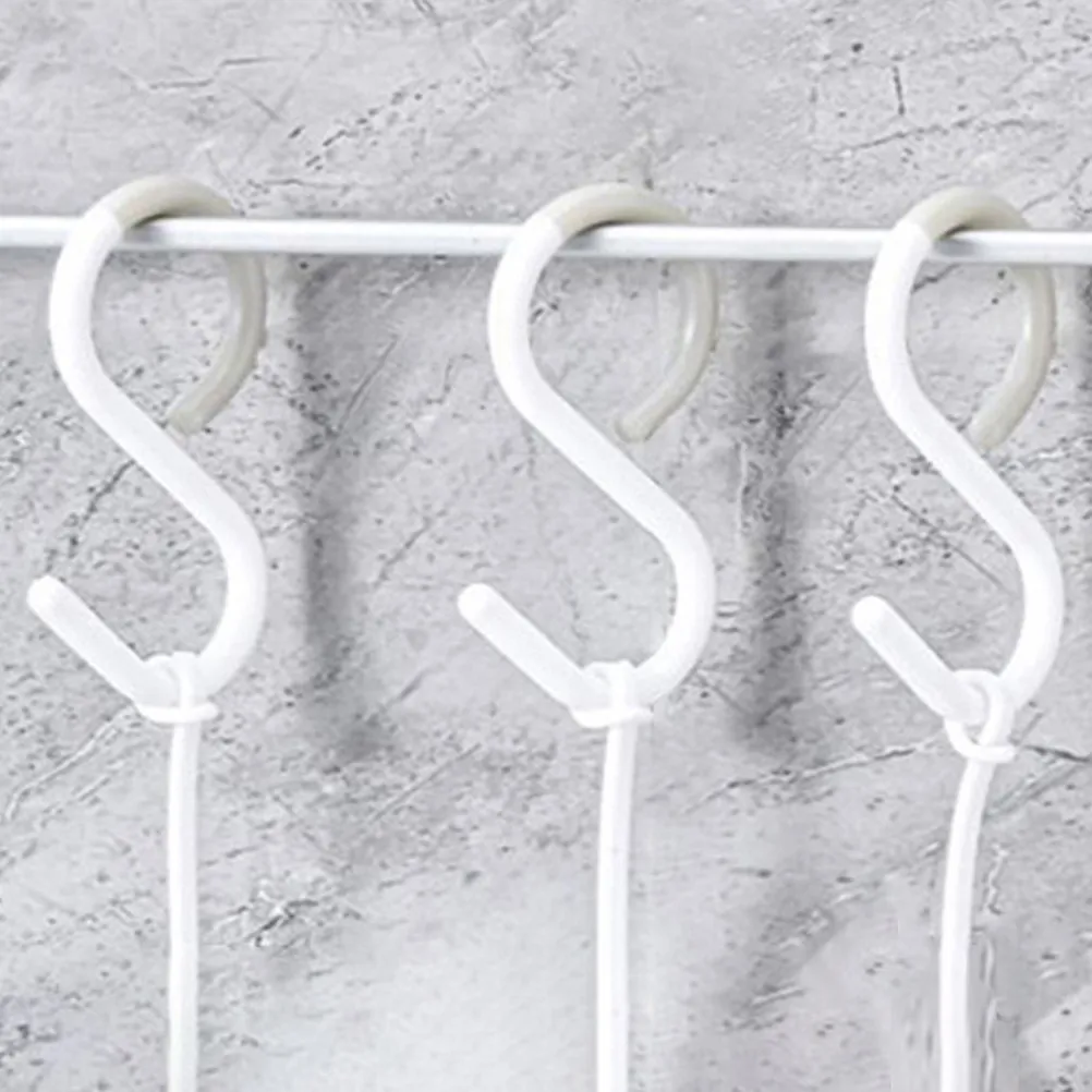 

12Pcs S Hooks Plastic Flexible Bathroom Kitchen Clothes Hanger Towel Holder Key Hooks Household Use S-Shaped Hook