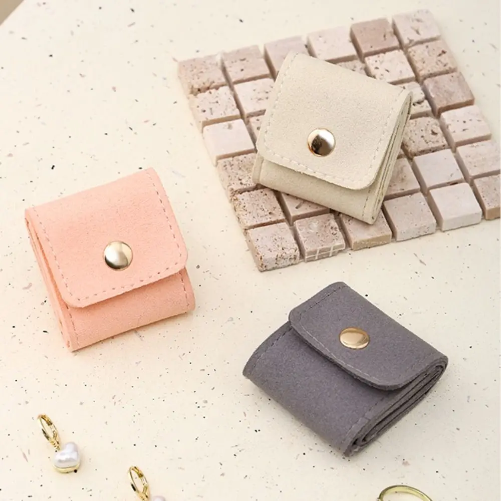 Light Luxury Velvet Jewelry Display Bag Foldable Storage Case Necklace Ring Packing Bag Container Earrings Organizer Girls