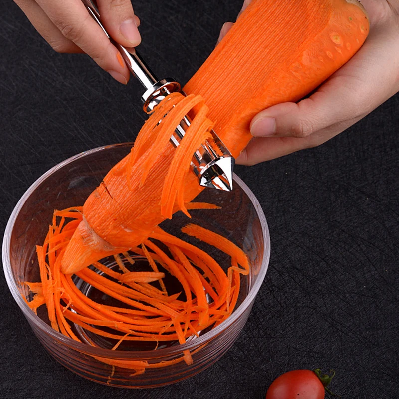 3 In 1 Fruit Vegetable Peeler Cutter Stainless Steel Sharp Peeler Potato Carrot Grater Slicer Kitchen Gadget