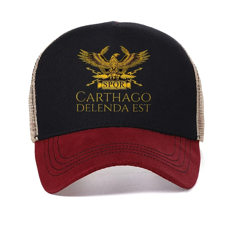 Ancient Classical Roman History Carthago Delenda Est Latin Quote Baseball Cap SPQR hat Imperial Golden Eagle hats