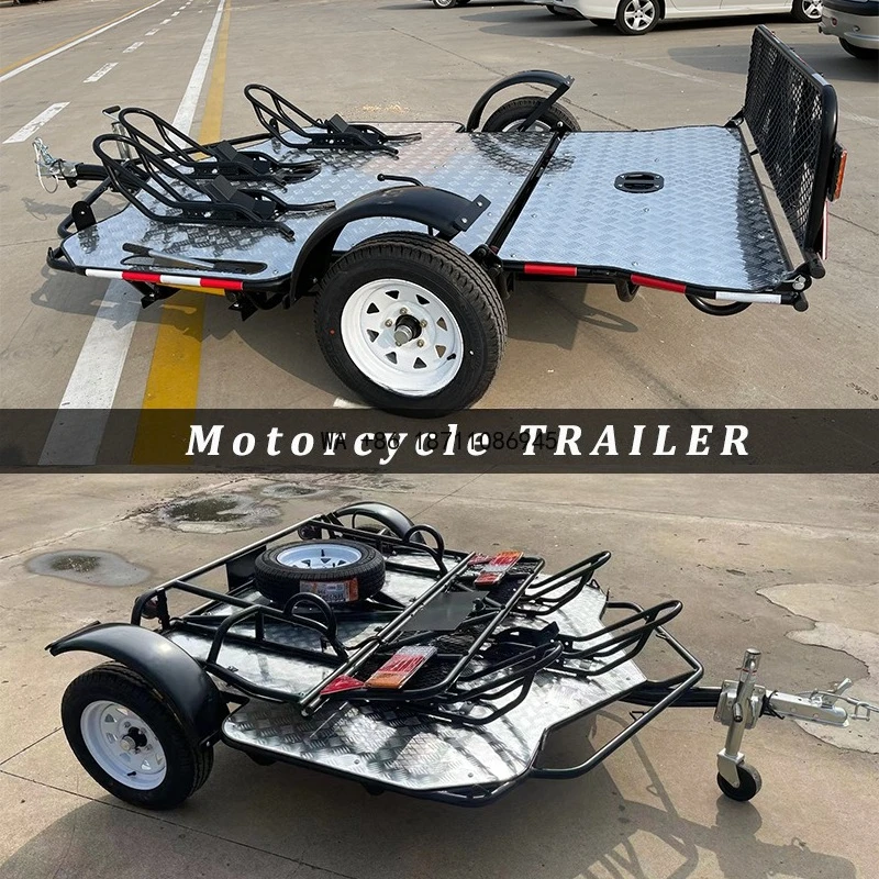 Double Motorbike Trailer Folding Heavy Duty Motorcycle Transport