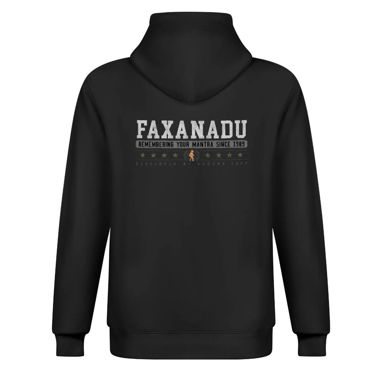 Faxanadu - عتيق - هوديي أسود على الطراز الياباني للرجال طقم قميص رياضي ملابس للرجال ملابس رجالي تي شيرت بقلنسوة جديد