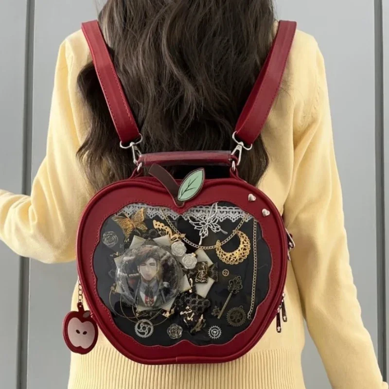 Neue Harajuku Niche Design Apple Umhängetasche für Mädchen, süßer Stil, niedliche Ulzzang Ita Bag, Y2K Rucksack, Preppy-Stil, niedliche und lässige trendige kleine runde Tasche