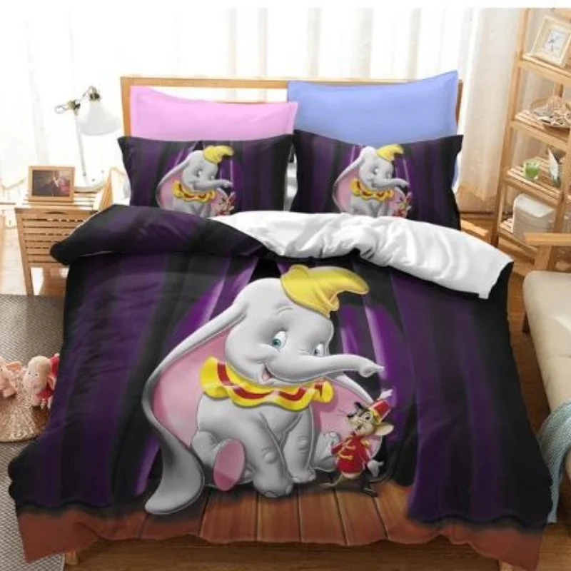 

Disney Animation Dumbo duvet cover pillowcase, home bedding set with soft fabric, suitable for adult and children's gifts