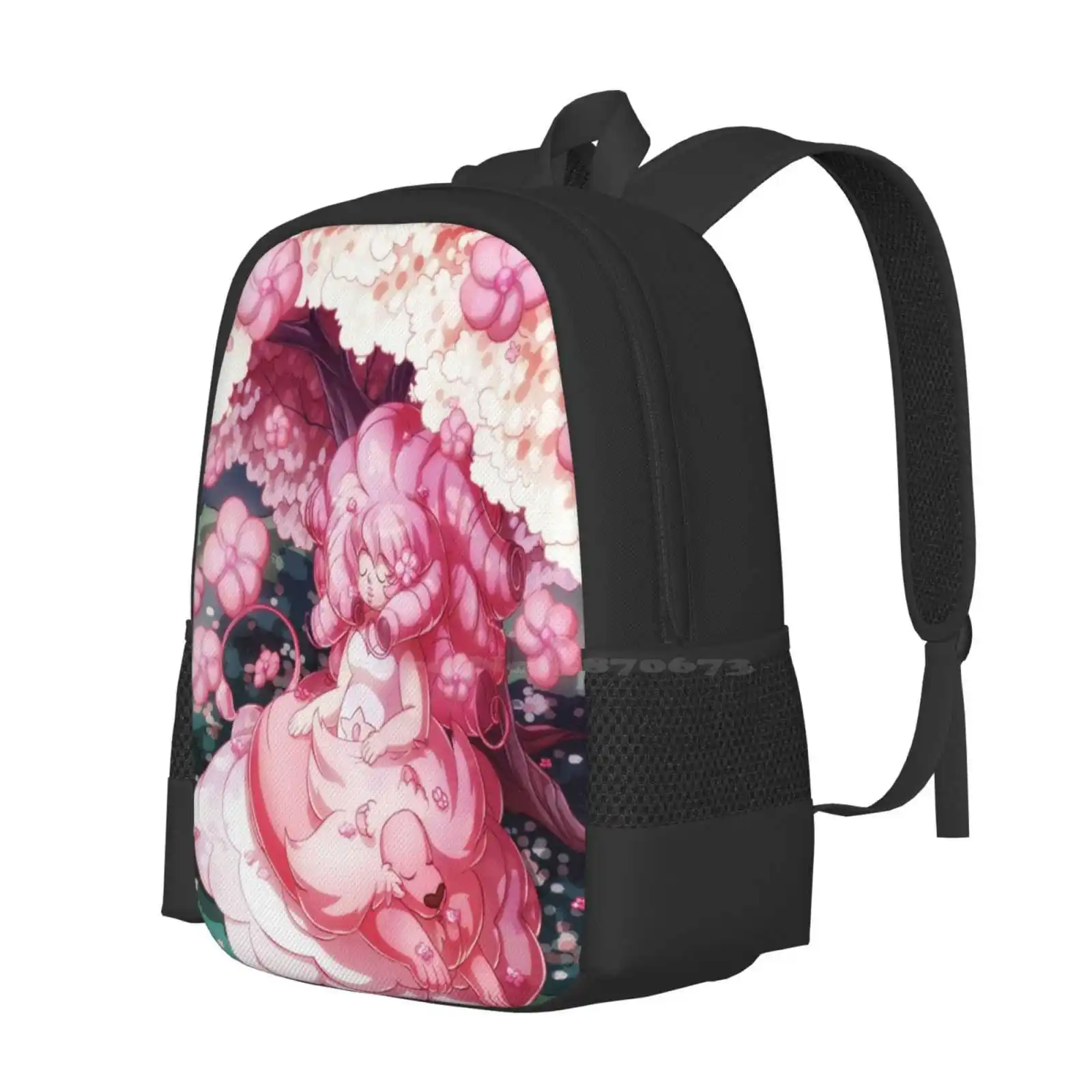 Rose And Lion Teen College Student zaino Pattern Design Bags stephen Universe Lion Crystal Gems Pink Rose Quartz Su Flower